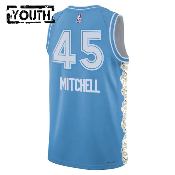 Camiseta Cleveland Cavaliers Donovan Mitchell City Edition 2024-25 Azul Swingman para Niño