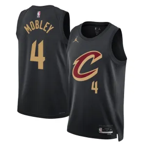 Camiseta Cleveland Cavaliers Evan Mobley 4 Statement Edition Negro Swingman para Hombre