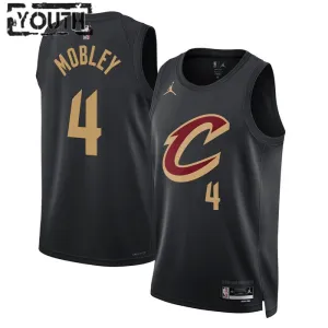 Camiseta Cleveland Cavaliers Evan Mobley 4 Statement Edition Negro Swingman para Niño