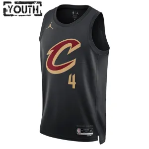 Camiseta Cleveland Cavaliers Evan Mobley 4 Statement Edition Negro Swingman para Niño