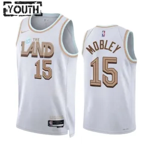 Camiseta Cleveland Cavaliers Isaiah Mobley 15 City Edition 2022-23 Blanco Swingman para Niño Camiseta Cleveland Cavaliers Isaiah Mobley 15 City Edition 2022-23 Blanco Swingman para Niño
