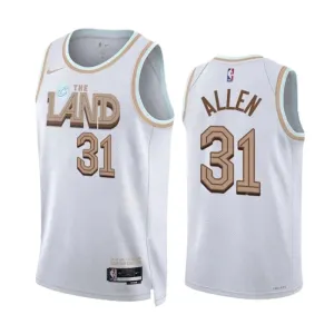 Camiseta Cleveland Cavaliers Jarrett Allen 31 City Edition 2022-23 Blanco Swingman para Hombre Camiseta Cleveland Cavaliers Jarrett Allen 31 City Edition 2022-23 Blanco Swingman para Hombre