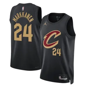 Camiseta Cleveland Cavaliers Lauri Markkanen 24 Statement Edition Negro Swingman para Hombre