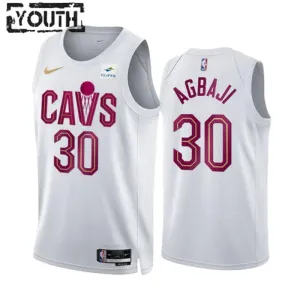 Camiseta Cleveland Cavaliers Ochai Agbaji 30 Association Edition Blanco Swingman para Niño