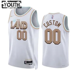 Camiseta Cleveland Cavaliers Personalizada City Edition 2022-23 Blanco Swingman para Niño Camiseta Cleveland Cavaliers Personalizada City Edition 2022-23 Blanco Swingman para Niño