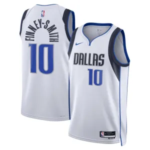 Camiseta Dallas Mavericks Dorian Finney-Smith 10 Association Edition Blanco Swingman para Hombre