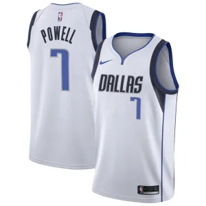 Camiseta Dallas Mavericks Dwight Powell 7 Association Edition Blanco Swingman para Hombre