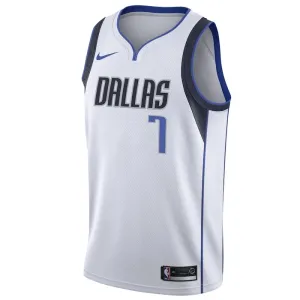 Camiseta Dallas Mavericks Dwight Powell 7 Association Edition Blanco Swingman para Hombre