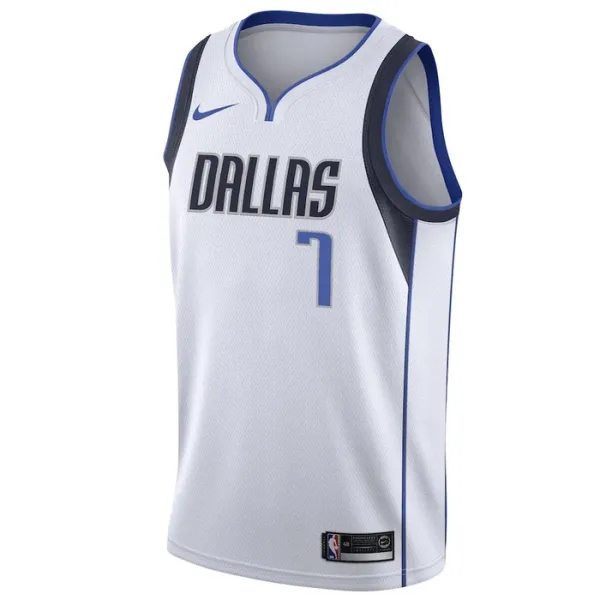 Camiseta Dallas Mavericks Dwight Powell 7 Association Edition Blanco Swingman para Hombre