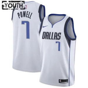 Camiseta Dallas Mavericks Dwight Powell 7 Association Edition Blanco Swingman para Niño