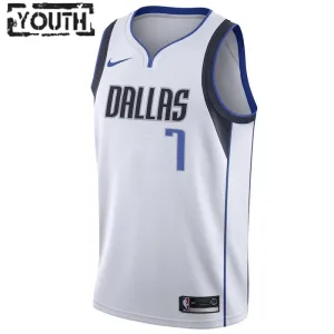 Camiseta Dallas Mavericks Dwight Powell 7 Association Edition Blanco Swingman para Niño