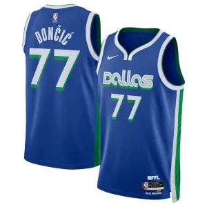 Camiseta Dallas Mavericks Luka Doncic 77 City Edition 2022-23 Azul Swingman para Hombre