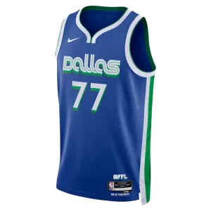 Camiseta Dallas Mavericks Luka Doncic 77 City Edition 2022-23 Azul Swingman para Hombre