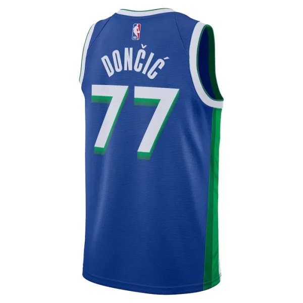 Camiseta Dallas Mavericks Luka Doncic 77 City Edition 2022-23 Azul Swingman para Hombre