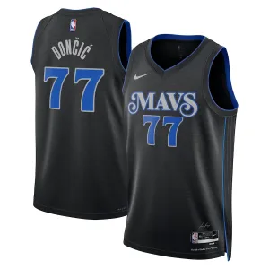 Camiseta Dallas Mavericks Luka Doncic City Edition 2023-24 Negro Swingman para Hombre