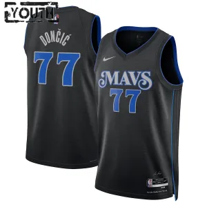 Camiseta Dallas Mavericks Luka Doncic City Edition 2023-24 Negro Swingman para Niño