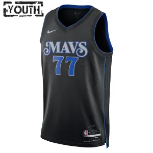 Camiseta Dallas Mavericks Luka Doncic City Edition 2023-24 Negro Swingman para Niño