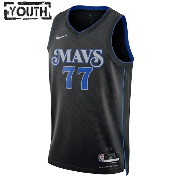 Camiseta Dallas Mavericks Luka Doncic City Edition 2023-24 Negro Swingman para Niño