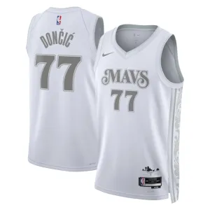 Camiseta Dallas Mavericks Luka Doncic City Edition 2024-25 Blanco Swingman para Hombre