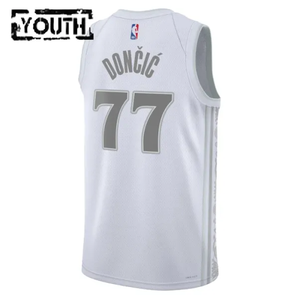 Camiseta Dallas Mavericks Luka Doncic City Edition 2024-25 Blanco Swingman para Niño