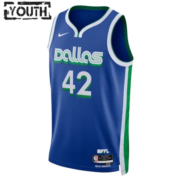 Camiseta Dallas Mavericks Maximilian Kleber 42 City Edition 2022-23 Azul Swingman para Niño