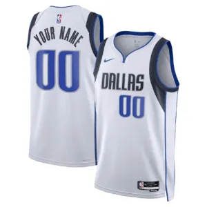 Camiseta Dallas Mavericks Personalizada Association Edition Blanco Swingman para Hombre