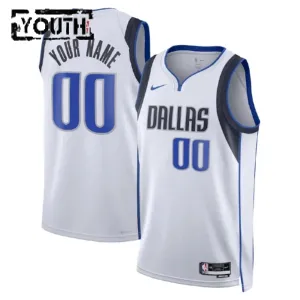 Camiseta Dallas Mavericks Personalizada Association Edition Blanco Swingman para Niño