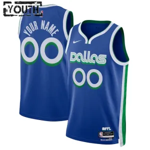 Camiseta Dallas Mavericks Personalizada City Edition 2022-23 Azul Swingman para Niño