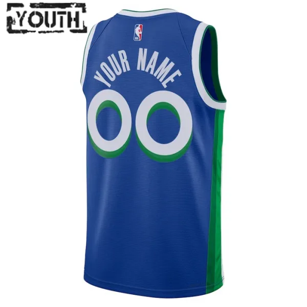 Camiseta Dallas Mavericks Personalizada City Edition 2022-23 Azul Swingman para Niño