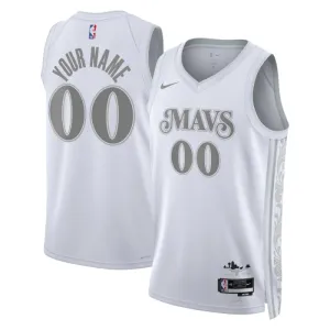 Camiseta Dallas Mavericks Personalizada City Edition 2024-25 Blanco Swingman para Hombre