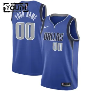 Camiseta Dallas Mavericks Personalizada Icon Edition Azul Swingman para Niño