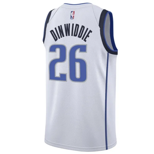 Camiseta Dallas Mavericks Spencer Dinwiddie 26 Association Edition Blanco Swingman para Hombre
