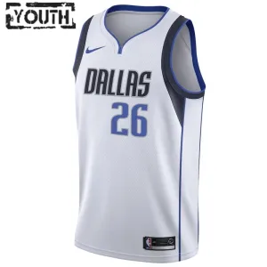 Camiseta Dallas Mavericks Spencer Dinwiddie 26 Association Edition Blanco Swingman para Niño