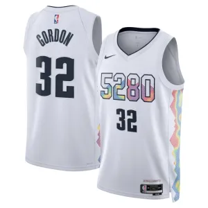 Camiseta Denver Nuggets Aaron Gordon City Edition 2024-25 Blanco Swingman para Hombre