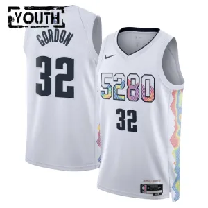 Camiseta Denver Nuggets Aaron Gordon City Edition 2024-25 Blanco Swingman para Niño