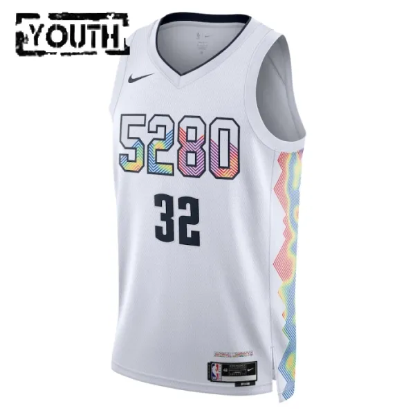 Camiseta Denver Nuggets Aaron Gordon City Edition 2024-25 Blanco Swingman para Niño