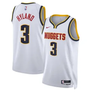 Camiseta Denver Nuggets Bones Hyland 3 Association Edition Blanco Swingman para Hombre