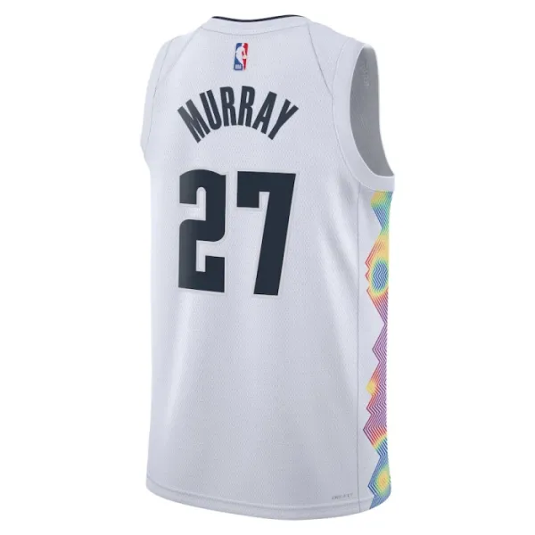 Camiseta Denver Nuggets Jamal Murray City Edition 2024-25 Blanco Swingman para Hombre
