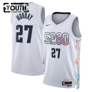 Camiseta Denver Nuggets Jamal Murray City Edition 2024-25 Blanco Swingman para Niño