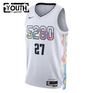 Camiseta Denver Nuggets Jamal Murray City Edition 2024-25 Blanco Swingman para Niño