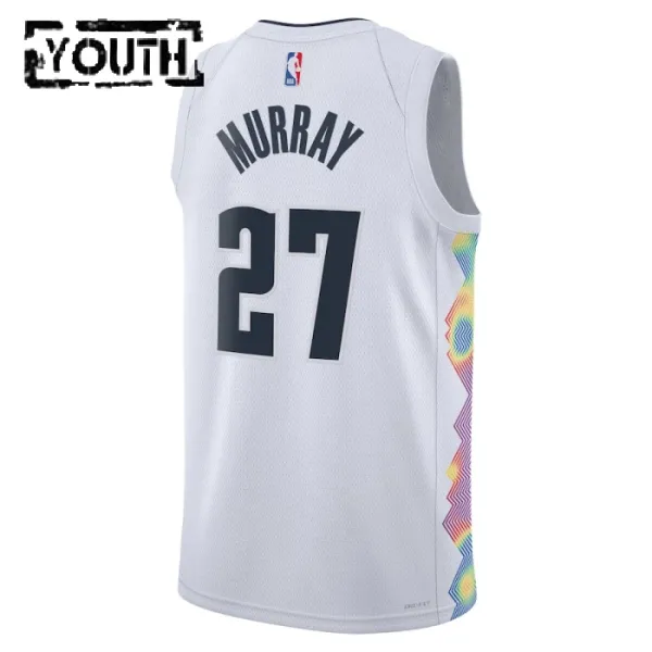 Camiseta Denver Nuggets Jamal Murray City Edition 2024-25 Blanco Swingman para Niño
