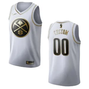 Camiseta Denver Nuggets Limited Golden Edition Personalizada Blanco Swingman para Hombre