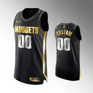 Camiseta Denver Nuggets Limited Golden Edition Personalizada Negro Swingman para Hombre
