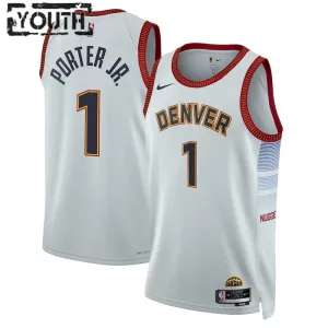 Camiseta Denver Nuggets Michael Porter JR 1 City Edition 2022-23 Gris Swingman para Niño