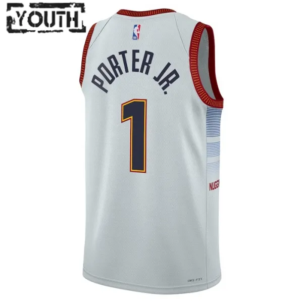 Camiseta Denver Nuggets Michael Porter JR 1 City Edition 2022-23 Gris Swingman para Niño