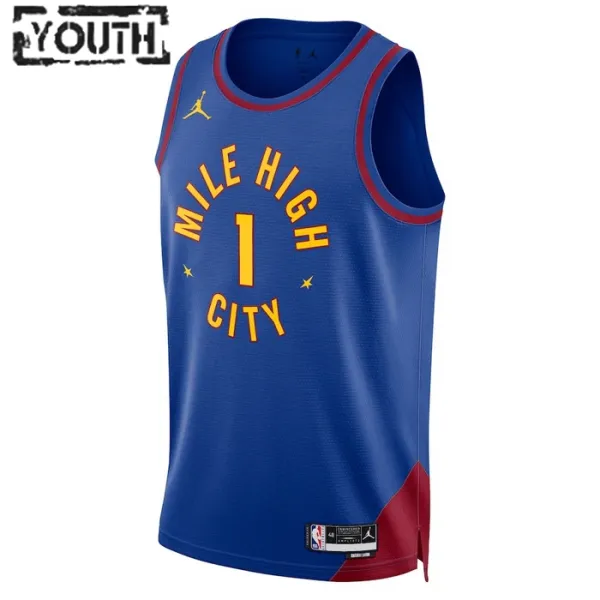Camiseta Denver Nuggets Michael Porter JR 1 Statement Edition Azul Swingman para Niño