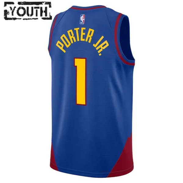 Camiseta Denver Nuggets Michael Porter JR 1 Statement Edition Azul Swingman para Niño