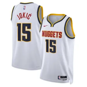 Camiseta Denver Nuggets Nikola Jokic 15 Association Edition Blanco Swingman para Hombre