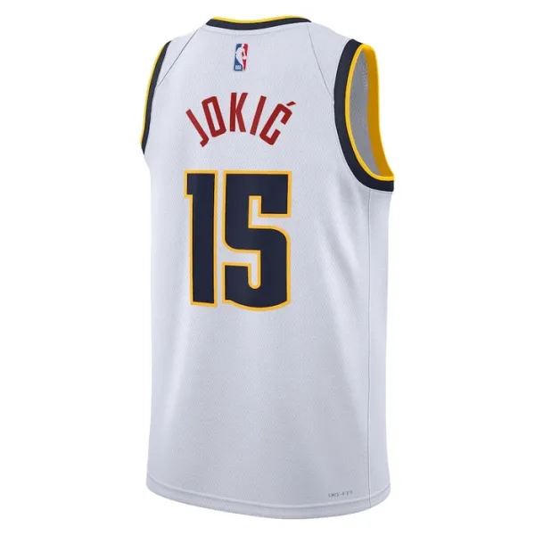 Camiseta Denver Nuggets Nikola Jokic 15 Association Edition Blanco Swingman para Hombre