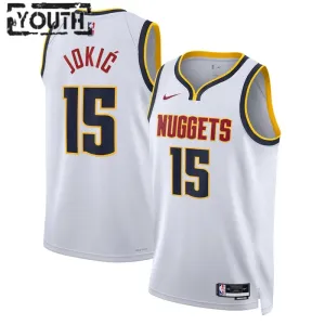 Camiseta Denver Nuggets Nikola Jokic 15 Association Edition Blanco Swingman para Niño